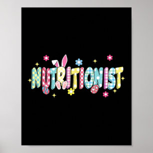Poster Rétro Super nutritionniste Bunny Ear Drôle Pâques 