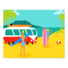 Poster Retro Surfer Couple
