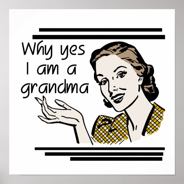 Poster Rétro T-shirts et cadeaux de grand-maman (Devant)