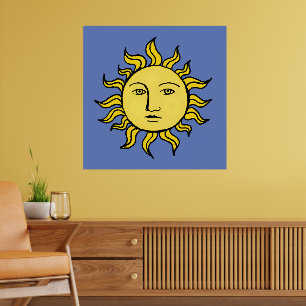 Poster Retro Tarot Magie Vintage cuisine Céleste Art Sun