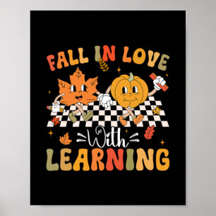 Poster Retro Tombez Amoureux De L'apprentissage Automne C