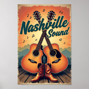Poster Retro Travel : Nashville Sound