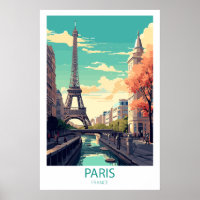 Retro Travel Paris Destination Wall Art
