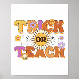 Poster Retro Tricoter Ou Enseignant Fantôme Halloween Cos