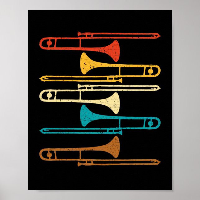 Poster Rétro Trombone (Devant)