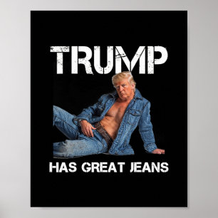 Poster Retro Trump a de super jeans Meme Vintage