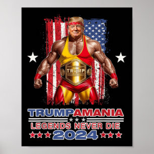 Poster Retro Trump Funny Lutte Mème Trumpamania 2024