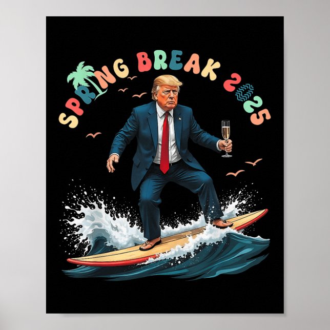 Poster Retro Trump Spring Beach Party Break 2025 Summer V (Devant)