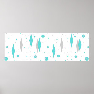 Poster Retro Turquoise Diamond & Starburst