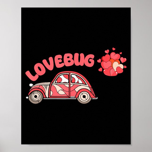 Poster Retro Valentines Lovebug Heart Groovy Valentines M (Devant)