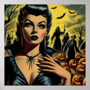 Poster Retro Vampire Girl