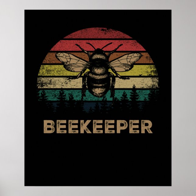 Poster Rétro Vintage Beekeeper Beekeeping Poison (Devant)