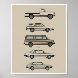 Poster Retro Vintage Cars Downloadable Print