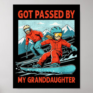 Poster Rétro Vintage Fait du Vélo par Ma Petite-Fille Drô