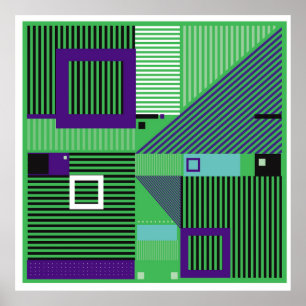 Poster Retro vintage memphis style mode motif. Illus