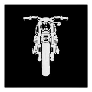 Poster Retro Vintage Motorcycle J'aime mon Motorbik