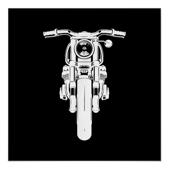 Poster Retro Vintage Motorcycle J'aime mon Motorbik (Devant)