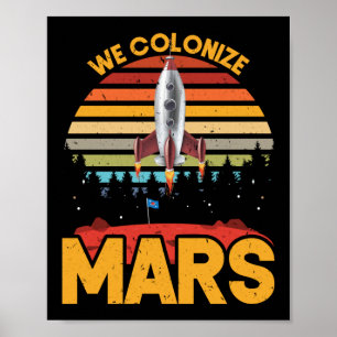Poster Retro Vintage Occupy Mars 2020 Planet Martian