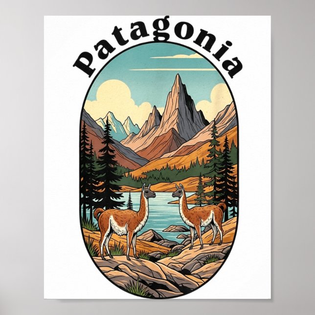 Poster Retro Vintage Patagonia Outdoor  (Devant)