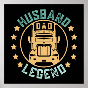 Poster Retro Vintage Style Mari Papa Trucker Légende