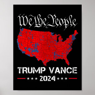 Poster Retro Vintage Trump Vance 2024 Nous Le Peuple Élec
