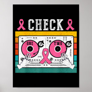 Poster Rétro Vintage Vérifiez Un Deux Cancer du Sein