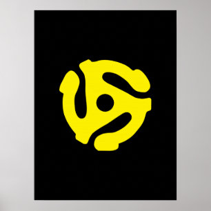 Poster Rétro Vintage Yellow 45 Spacer DJ