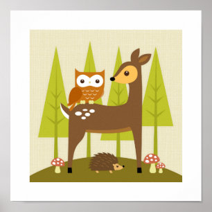 Poster Retro Woodland