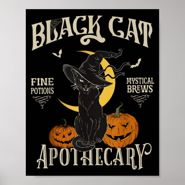 Poster Retro Y Halloween Costume Black Cat M Athecary  (Devant)