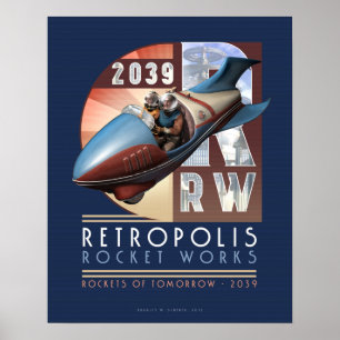 Poster Retropolis Rocket travaille l'affiche (16x20")