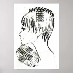 Poster Rétros coiffures françaises vintages et gestion