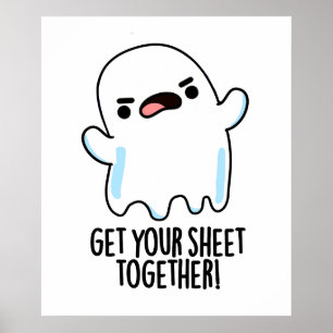 Poster Retrouvez votre feuille ensemble Funny Ghost Pun