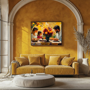Poster Réunion de famille fauve - Vibrante et chaleureuse