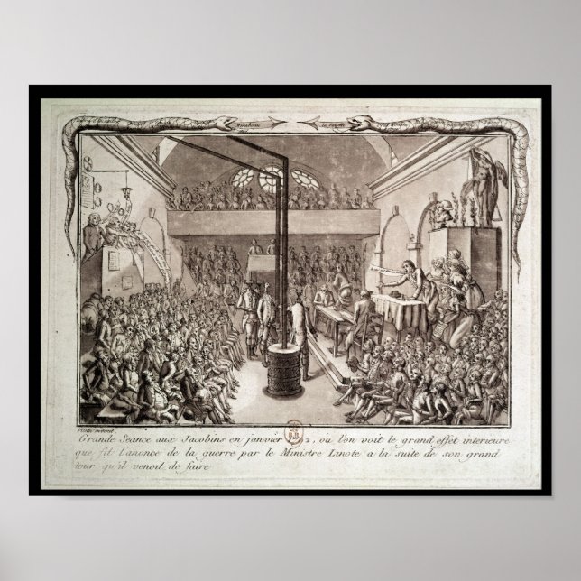 Poster Réunion du Club Jacobin, janvier 1792 (Devant)
