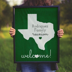 Poster Réunion familiale de l'État vert du Texas