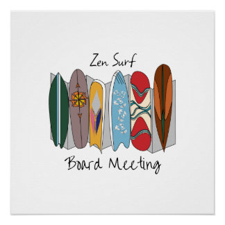 Poster Réunion Zen Planche de Surf