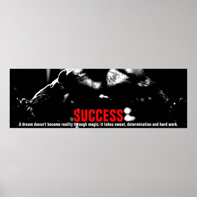 Poster Réussite Bodybuilding Fitness Inspiration (Devant)