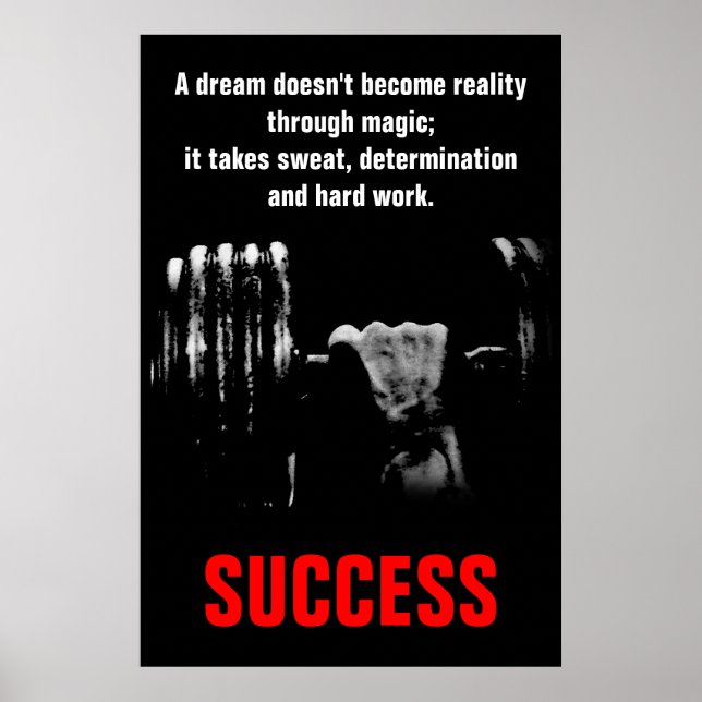 Poster Réussite Bodybuilding Fitness Inspiration (Devant)