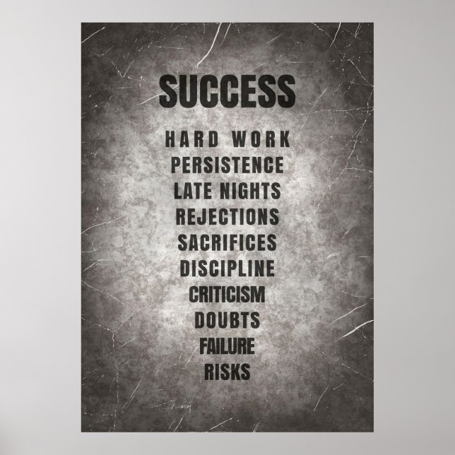 Poster Réussite Discipline du travail acharné (Devant)