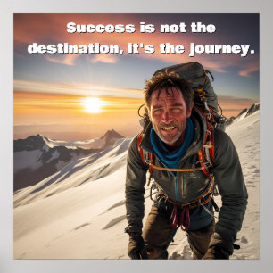 Poster Réussite et travail acharné Alpiniste Motivation