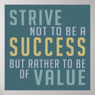 Poster Réussite et valeur Motivation