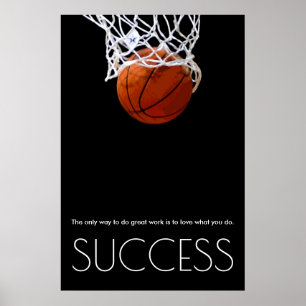 Poster Réussite Motivation Basketball tendance Stylish