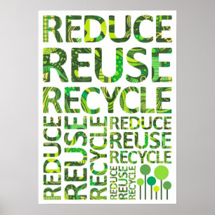 Poster Réutiliser l'affiche du Devenez écolo de recyclage