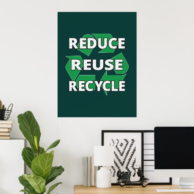 Poster Réutiliser le Jour des terres de recyclage tous le (Bureau à domicile)