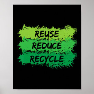 Poster Réutiliser Réduire Recycle Funky Jour des terres é