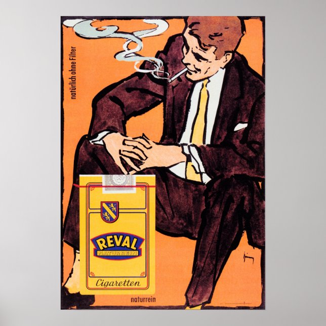 Poster REVAL CIGARETTES Naturrein Cigaretten Publicité al (Devant)