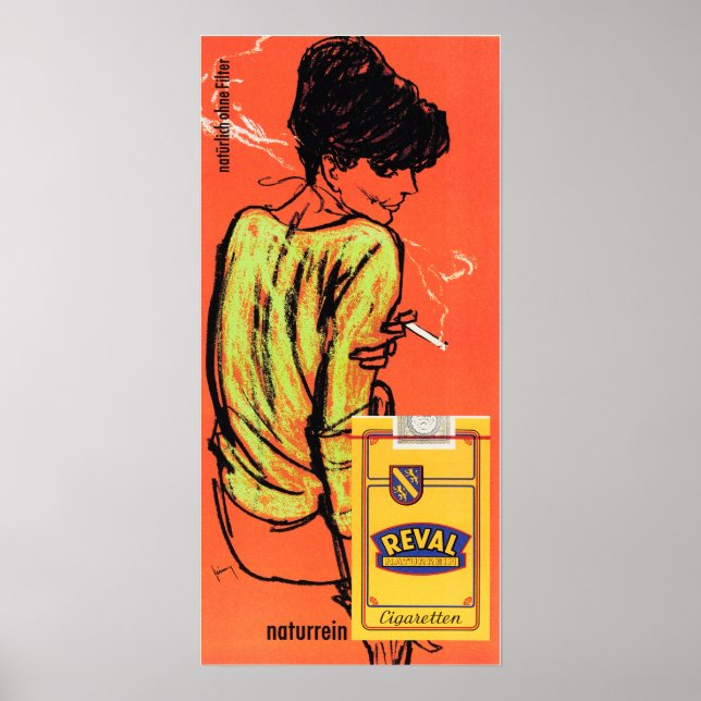 Poster REVAL Naturrein Cigarettes Gerd Grimm Publicité al (Devant)