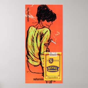 Poster REVAL Naturrein Cigarettes Germ Grimm Publicité al