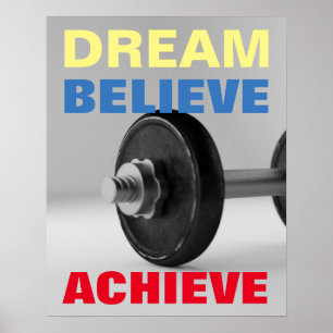 Poster Rêve Croire Réussir Motivation Bodybuilding