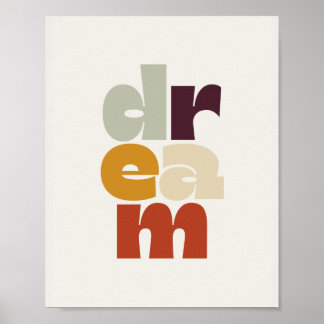 Poster Rêve dans un style de couleur rétro